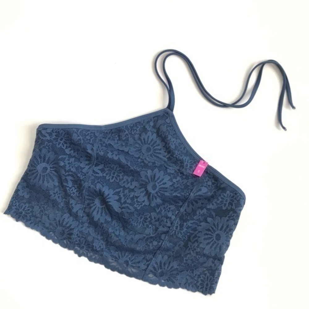 Pink VS Blue Lace Halter Bralette NWT Size Small